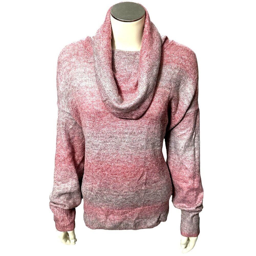 American Eagle Womens Cowl Neck Sweater Medium Pink & Gray